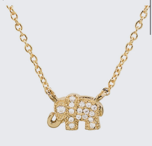 Diamond Elephant Necklace